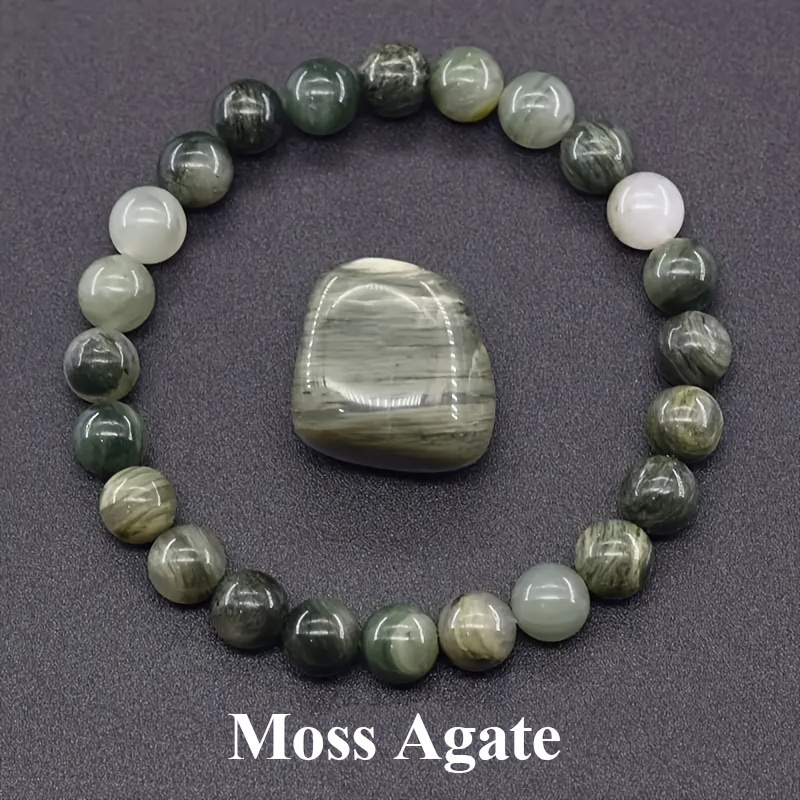 9pcs Natural Stone Beaded Stretch Bracelets Set, Yoga Gifts